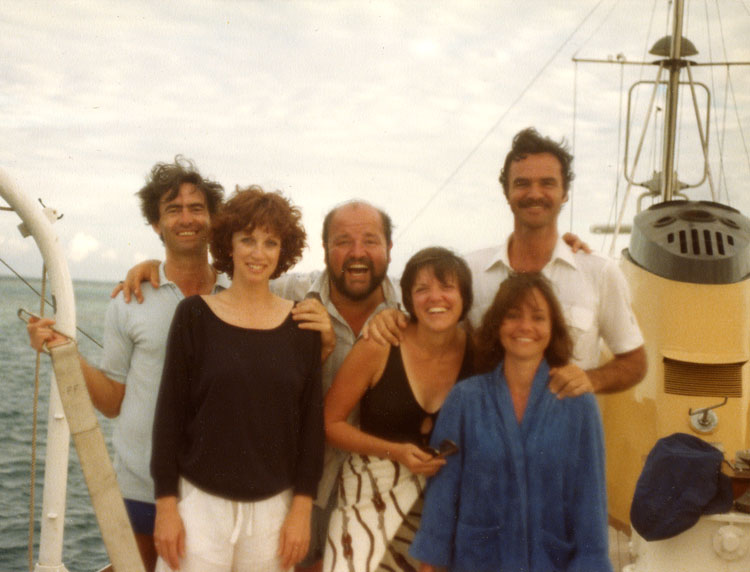 David Steinberg on Lord Lew Grade’s yacht with ex-wife Judy Marcione, Dom Deluise, Carol Deluise, Sally Field and Burt Reynolds