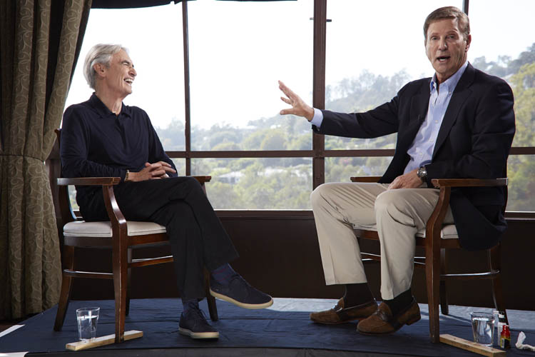 David Steinberg with Bob "Super Dave" Einstein on Showtime's Inside Comedy